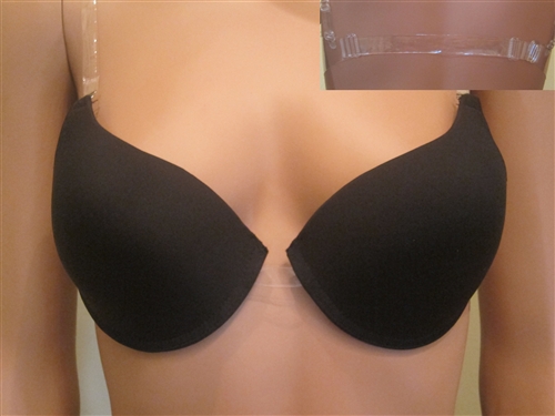 Padded Clear Back Bra with Clear Straps